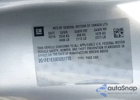 2014 Chevrolet Camaro 1Ls from USA, damaged, VIN 2G1FE1E30E9261770